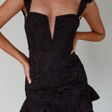 Mon Papillon Lace Mini Dress Black