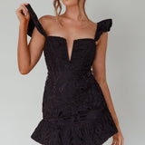Mon Papillon Lace Mini Dress Black