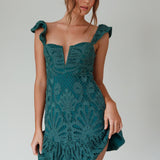 Mon Papillon Lace Mini Dress Forest Green