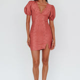 Aylina Scalloped Lace Mini Dress Rose
