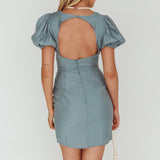 Aylina Scalloped Lace Mini Dress Teal