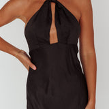 Te Amo Halterneck Open Back Midi Dress Black