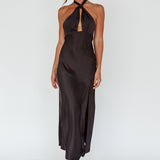 Te Amo Halterneck Open Back Midi Dress Black
