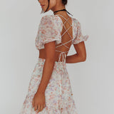 Graciele Laced Back Cut-Out Mini Dress Floral Blush
