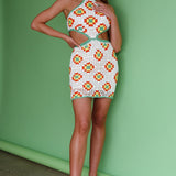 Summer Love Open Back Crochet Mini Dress Green