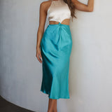 Utopia Cut-Out Waist Midi Dress Blue