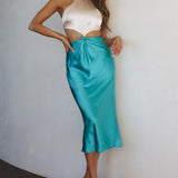 Utopia Cut-Out Waist Midi Dress Blue