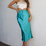 Utopia Cut-Out Waist Midi Dress Blue