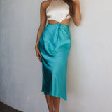 Utopia Cut-Out Waist Midi Dress Blue