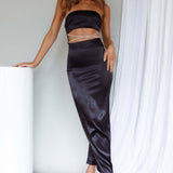 Nohemi Strapless Diamante Maxi Dress Black