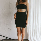 Nohemi Strapless Diamante Mini Dress Black