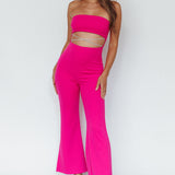 Nohemi Strapless Diamante Jumpsuit Fuchsia