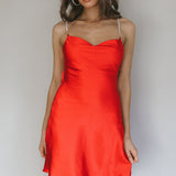 Romance Me Strappy Back Mini Dress Cherry