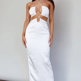 Ryana Cut-Out Drawstring Dress White