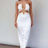 Ryana Cut-Out Drawstring Dress White