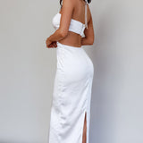 Ryana Cut-Out Drawstring Dress White