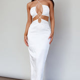 Ryana Cut-Out Drawstring Dress White
