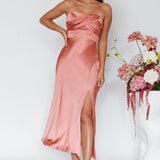 Yvette Wrap Neckline Midi Dress Desert Rose