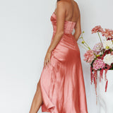 Yvette Wrap Neckline Midi Dress Desert Rose