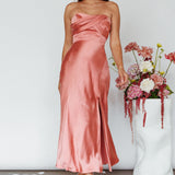 Yvette Wrap Neckline Midi Dress Desert Rose