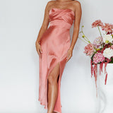 Yvette Wrap Neckline Midi Dress Desert Rose