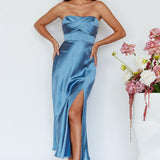 Yvette Wrap Neckline Midi Dress Desert Midnight Blue