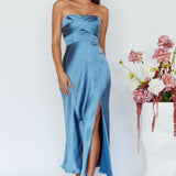 Yvette Wrap Neckline Midi Dress Desert Midnight Blue