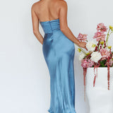 Yvette Wrap Neckline Midi Dress Desert Midnight Blue
