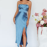 Yvette Wrap Neckline Midi Dress Desert Midnight Blue