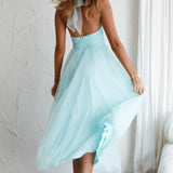 Andria Halterneck Tulle Midi Dress Mint