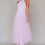Andria Halterneck Tulle Midi Dress Light Lilac