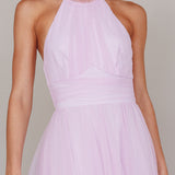 Andria Halterneck Tulle Midi Dress Light Lilac