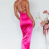 Can't Hardly Wait Cut-Out Midi Dress Fuchsia