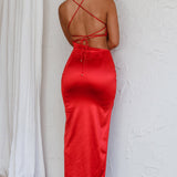 Can't Hardly Wait Cut-Out Midi Dress Red