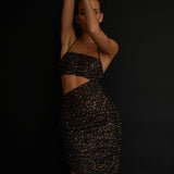 Can't Hardly Wait Cut-Out Midi Dress Sequin Black