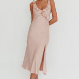 Alba Frill Trim Midi Dress Baby Blush