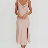 Alba Frill Trim Midi Dress Baby Blush