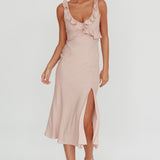 Alba Frill Trim Midi Dress Baby Blush
