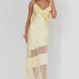 Alba Frill & Lace Trim Maxi Dress Butter