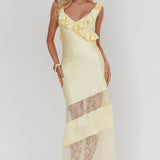 Alba Frill & Lace Trim Maxi Dress Butter