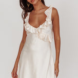 Alba Frill Trim Mini Dress Oyster