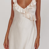 Alba Frill Trim Mini Dress Oyster