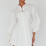 Zurich Long Sleeve Mini Dress White
