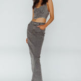 Zurich Pocket Maxi Skirt Denim Grey
