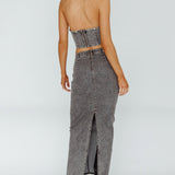 Zurich Pocket Maxi Skirt Denim Grey