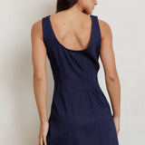 Zurich Sleeveless Denim Mini Dress Dark Blue