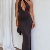 Italian Summer Keyhole Bust Maxi Dress Black