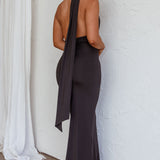 Italian Summer Keyhole Bust Maxi Dress Black