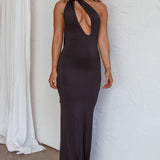 Italian Summer Keyhole Bust Maxi Dress Black