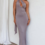 Italian Summer Keyhole Bust Maxi Dress Charcoal